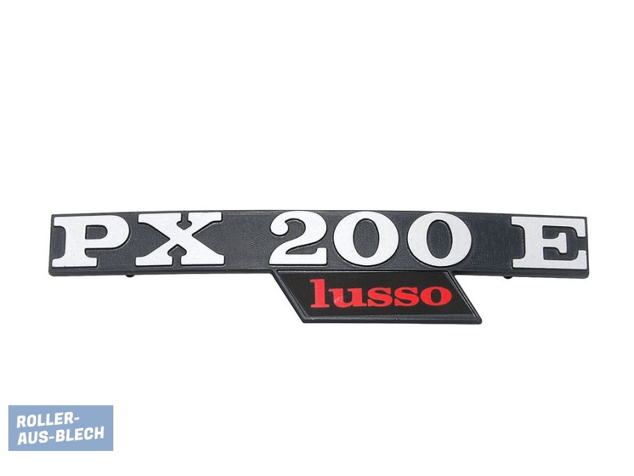 (Bild für) Schriftzug Seitenbacke "PX 200 E lusso" - zum Schließen ins Bild klicken