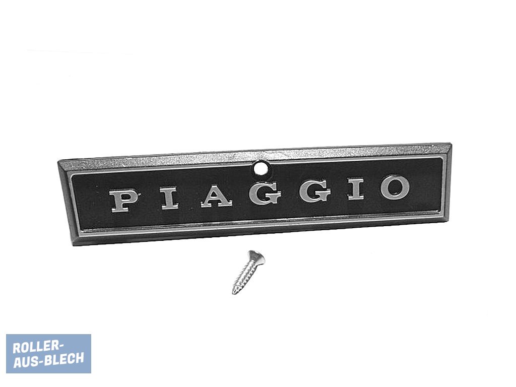 (Bild für) Schriftzug Kaskade "Piaggio" inkl. Schraube SET für Vespa PX alt - zum Schließen ins Bild klicken