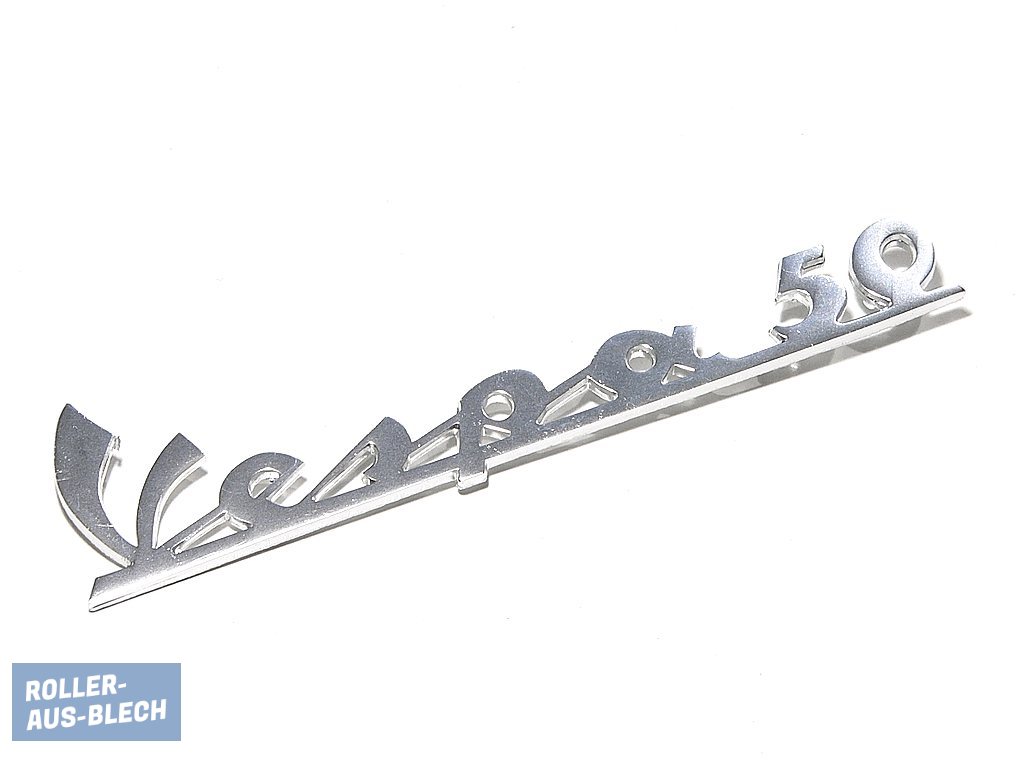 (Bild für) Schriftzug Beinschild klassisch "Vespa 50" V50 - zum Schließen ins Bild klicken