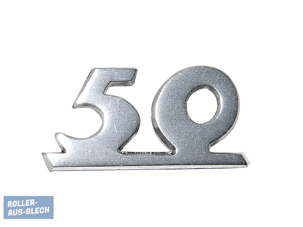 (Bild für) Schriftzug Beinschild klassisch "50" Vespa V50 - zum Schließen ins Bild klicken
